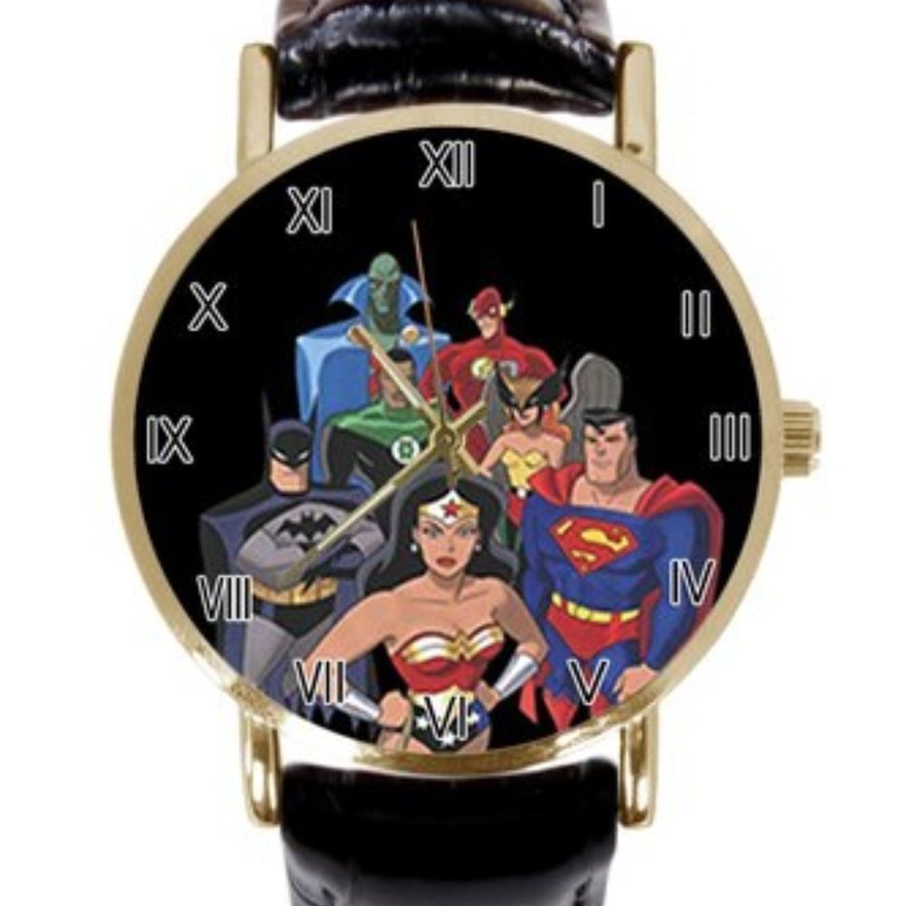 Super Heros Watch Faux Leather Band